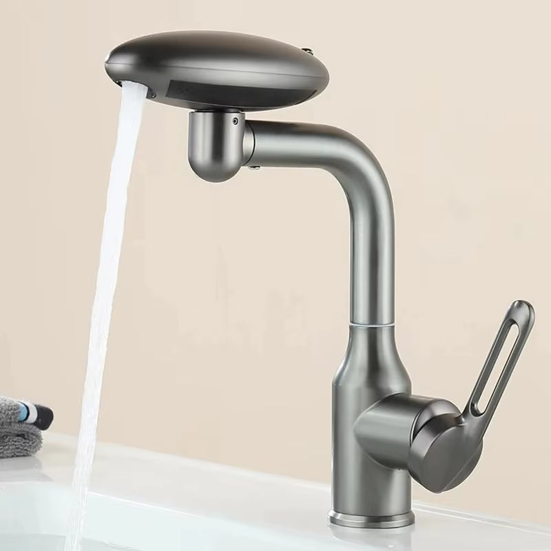 Multi Functional Waterfall Basin Faucet 4 Water Outlet Mode Spray Faucet 360°Rotation,Hot Cold Water Sink Mixer Tap for Bathroom
